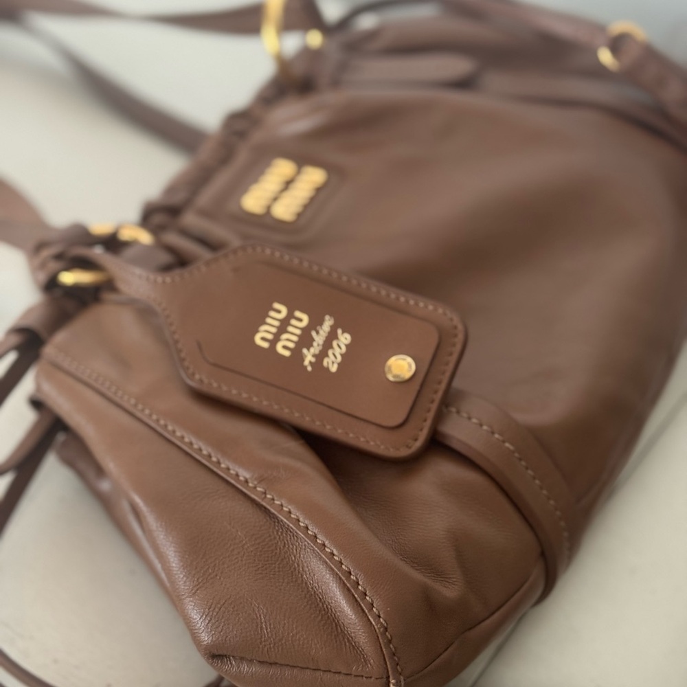 Miu Miu Chocolate Brown Leather Shoulder Bag